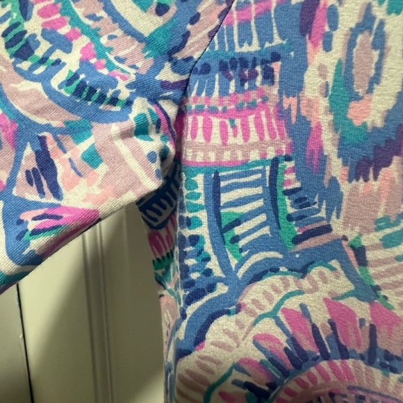 Lilly Pulitzer GIRLS MINI SOPHIE RUFFLE DRESS Pink Blue 12-14 - Picture 3 of 5